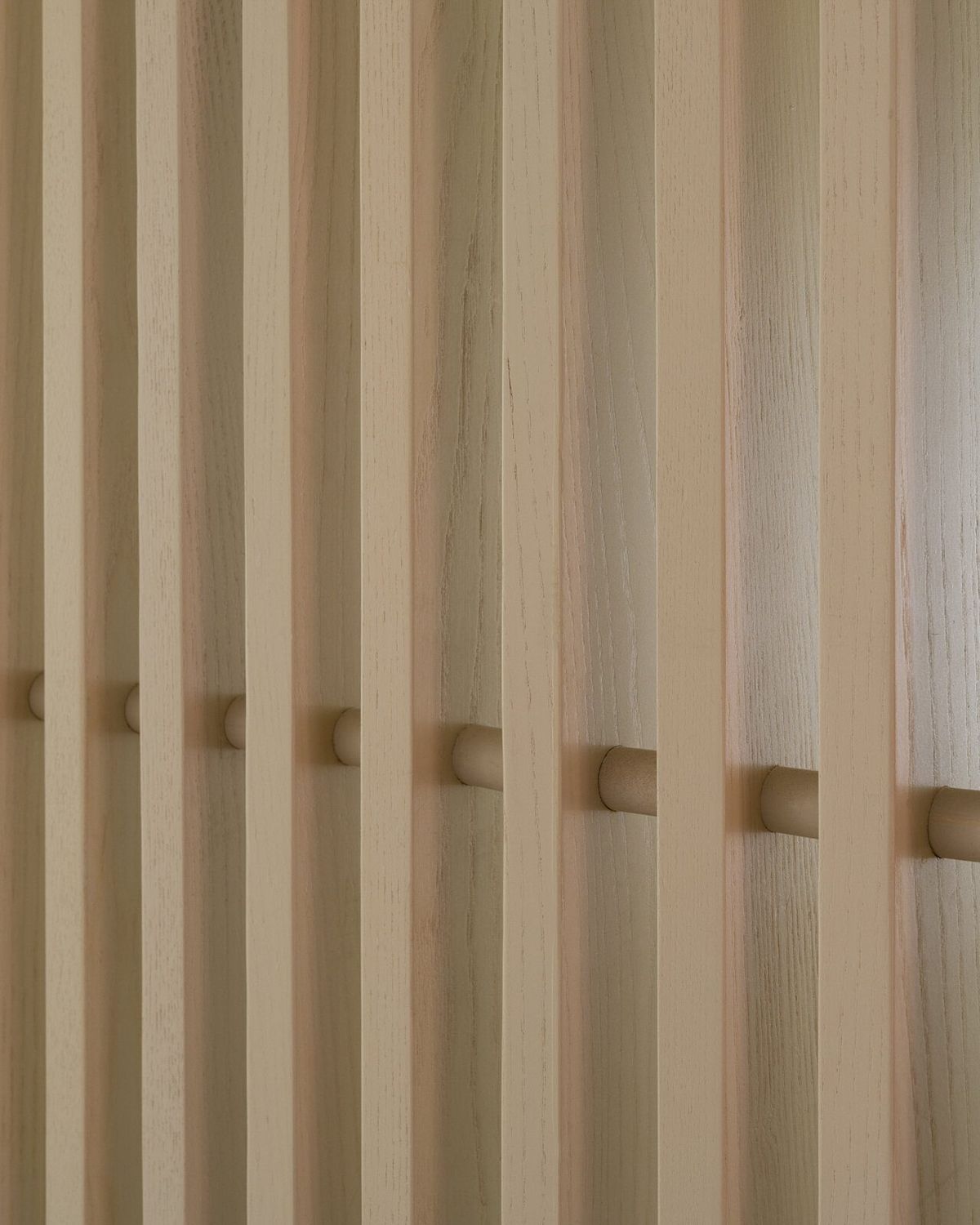 Harbor: Detail of pale oak slats